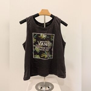 Vans Black Graphic Tank Top Size L
